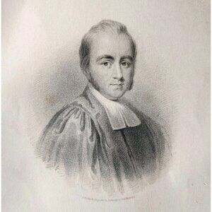 1844 Reverend John Skinner Engraving Victorian Scotland Religion Portrait DWSS19